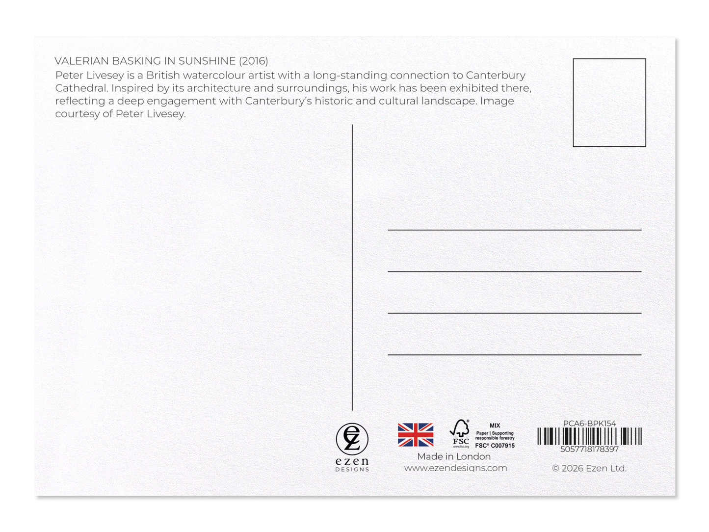 Ezen - Valerian basking in sunshine (2016) - Postcard - Back