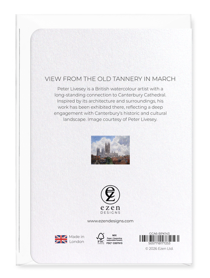Ezen - View from the old Tannery in March - Greeting Card - Back