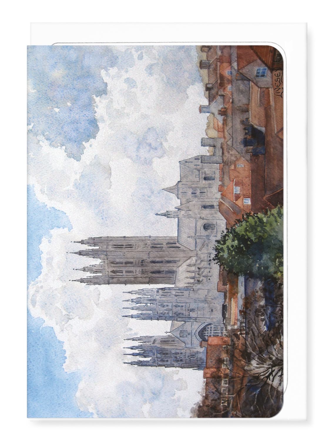 Ezen - View from the old Tannery in March - Greeting Card - Front