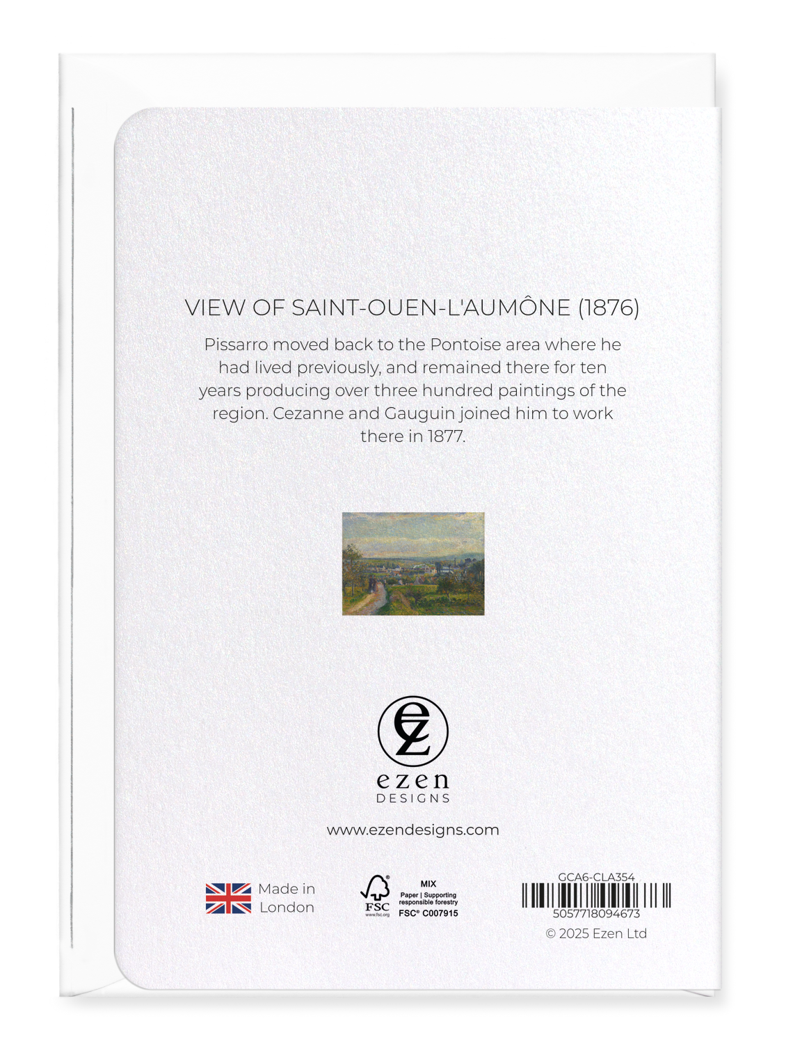 Ezen - View of Saint-Ouen-l'Aumône (1876) - Greeting Card - Back