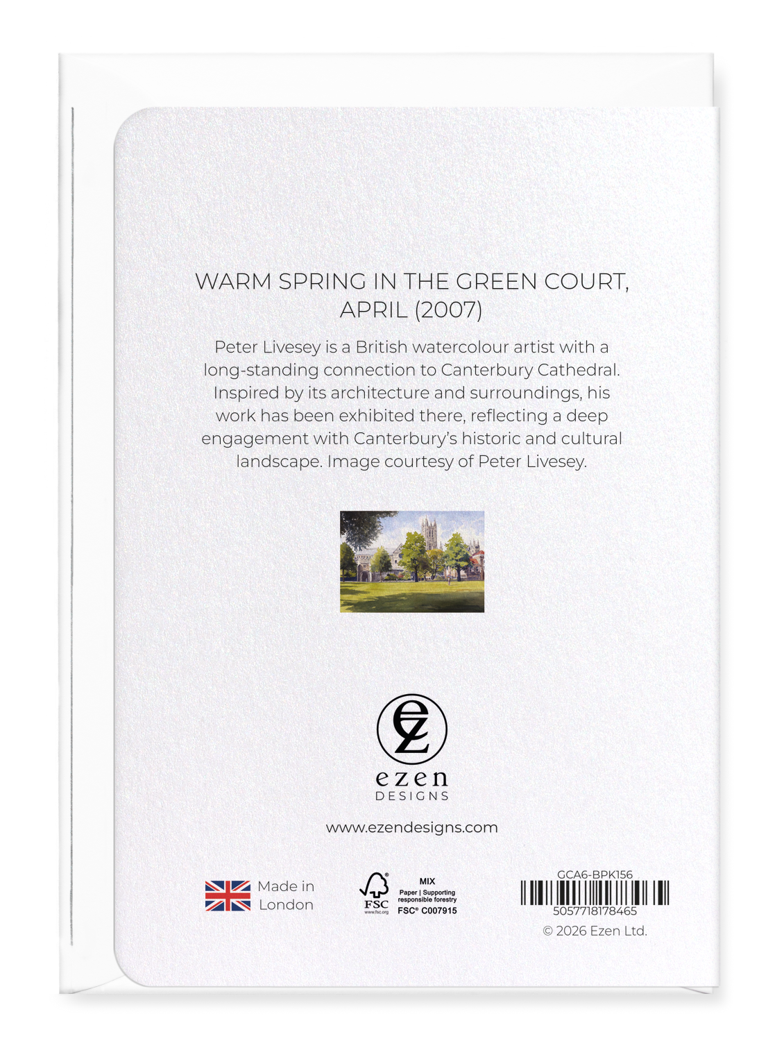 Ezen - Warm spring in the green court, April (2007) - Greeting Card - Back
