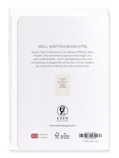 Ezen - Well Written Book (1775) - Greeting Card - Back