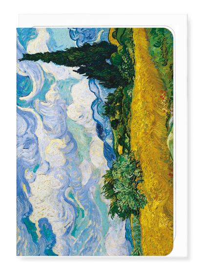 Ezen - Wheat field with cypresses (1889) - Greeting Card - Front