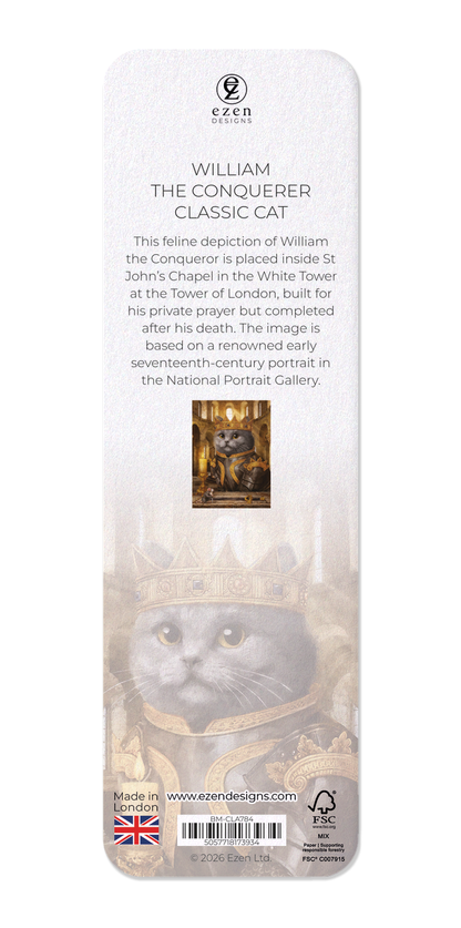 Ezen - William the Conquerer Classic Cat - Bookmark - Back