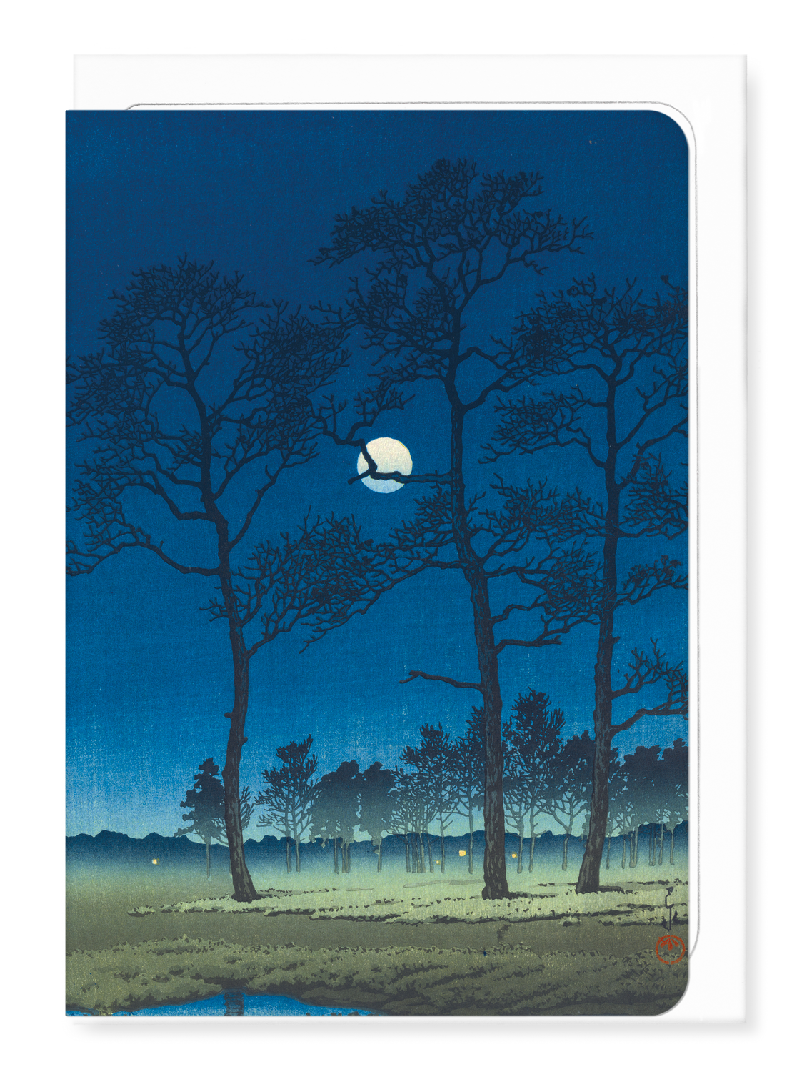 Ezen - Winter moon over toyama plain - Greeting Card - Front