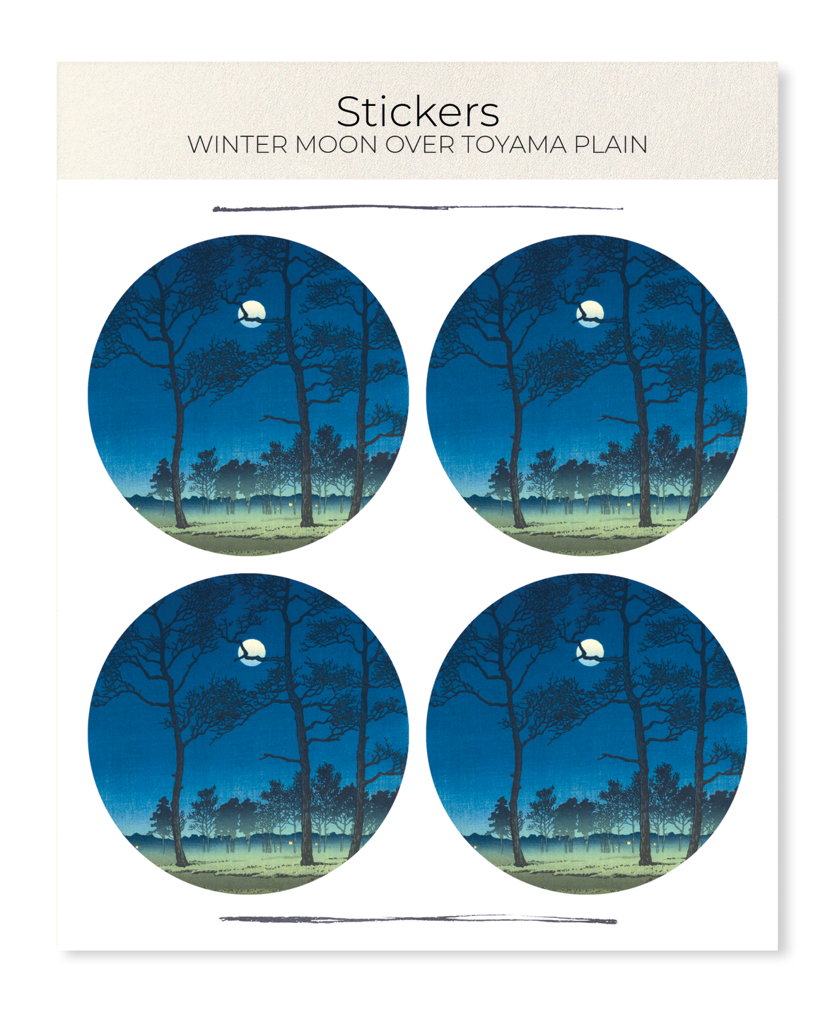 Ezen - Winter moon over toyama plain - Sticker Set