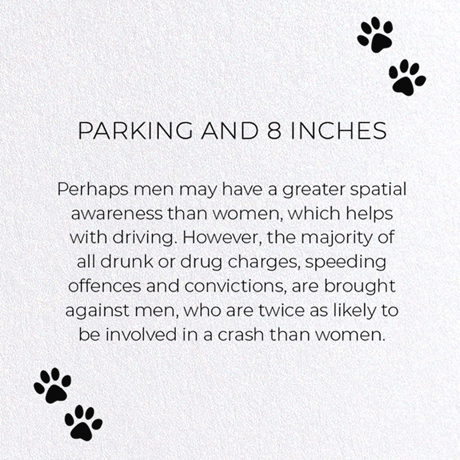 PARKING AND 8 INCHES: Funny Animal Greeting Card