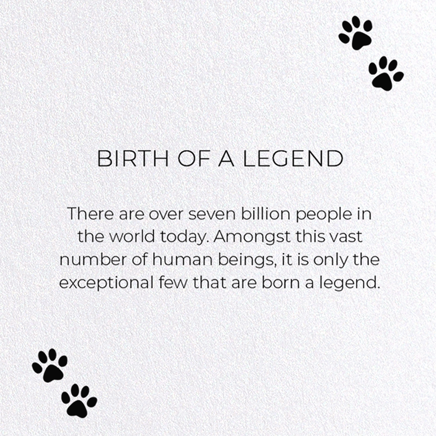 BIRTH OF A LEGEND: Funny Animal Greeting Card