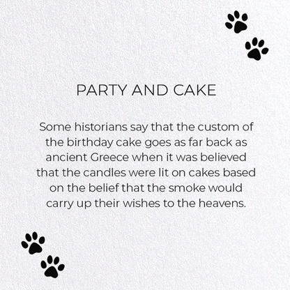 PARTY AND CAKE: Funny Animal Greeting Card