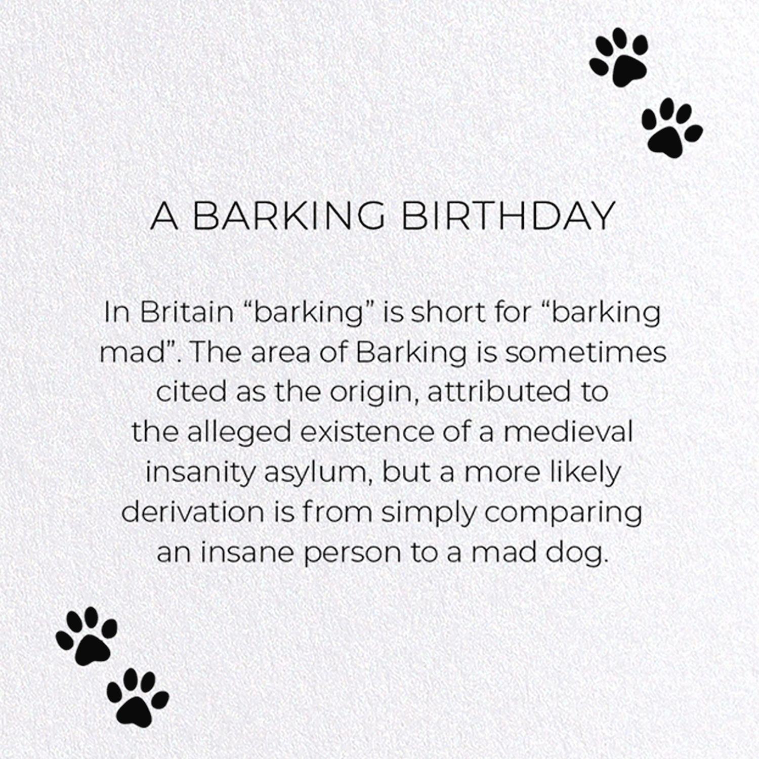 A BARKING BIRTHDAY: Funny Animal Greeting Card