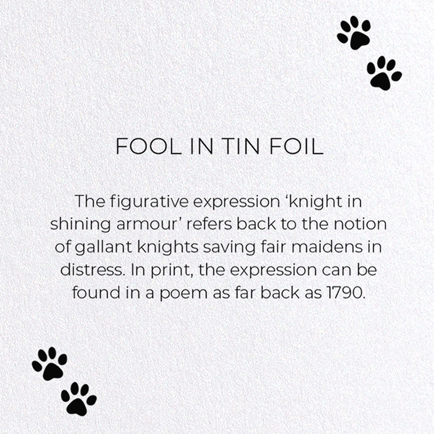 FOOL IN TIN FOIL: Funny Animal Greeting Card