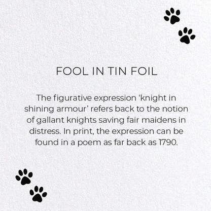 FOOL IN TIN FOIL: Funny Animal Greeting Card