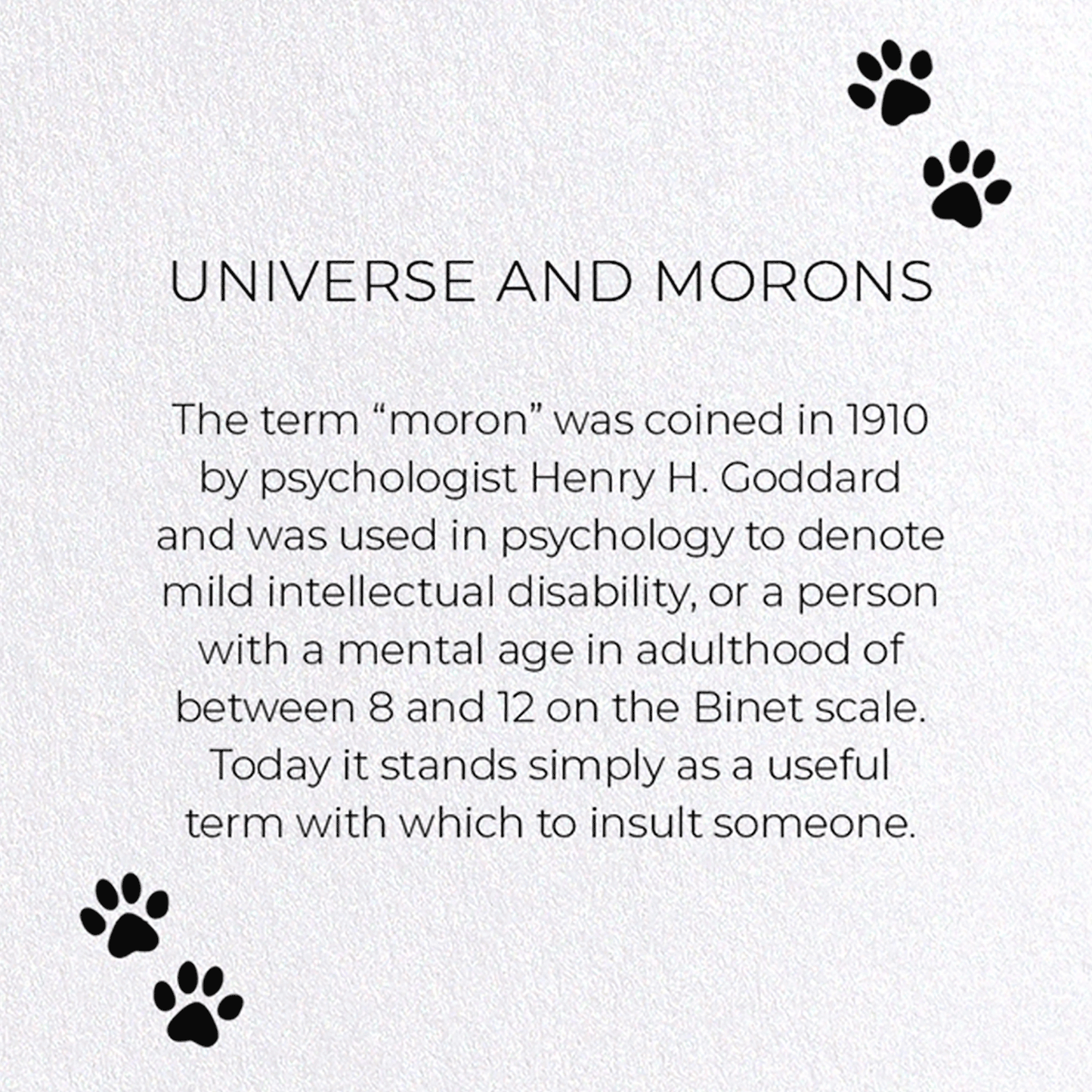 UNIVERSE AND MORONS: Funny Animal Greeting Card