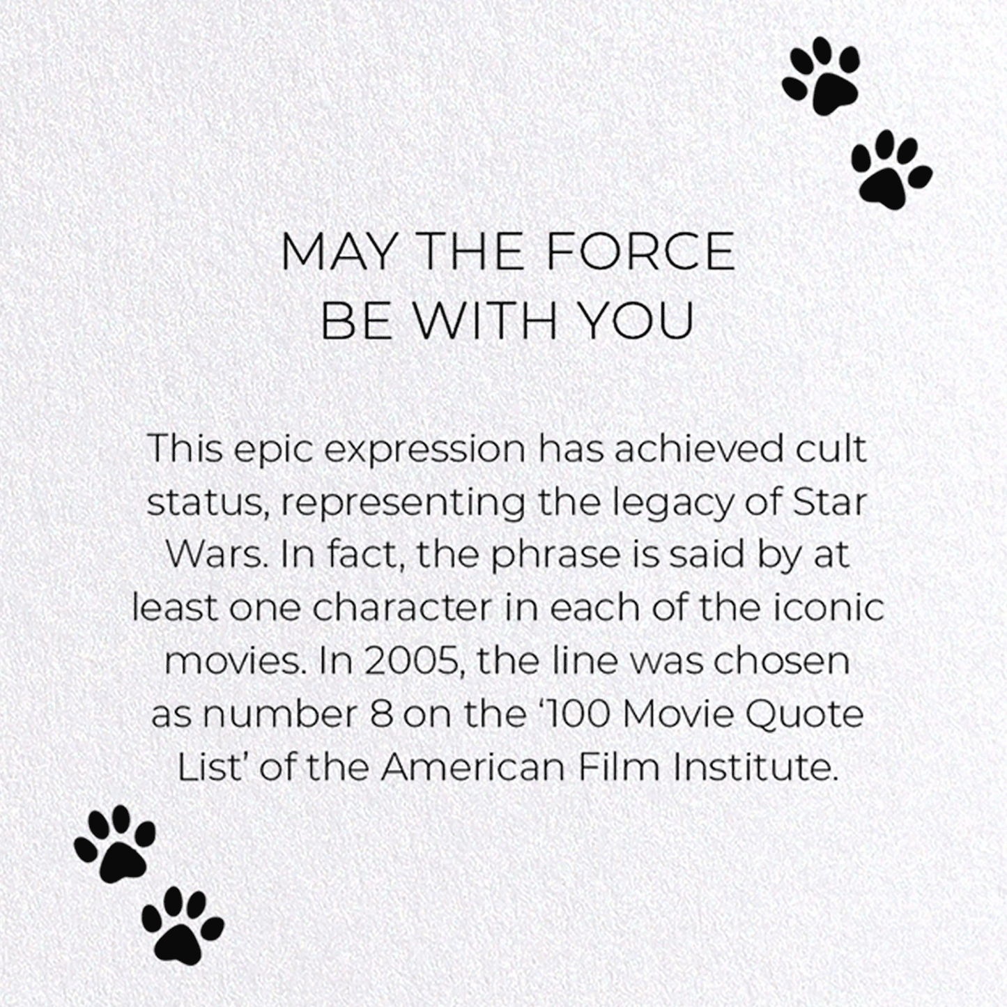 MAY THE FORCE BE WITH YOU: Funny Animal Greeting Card