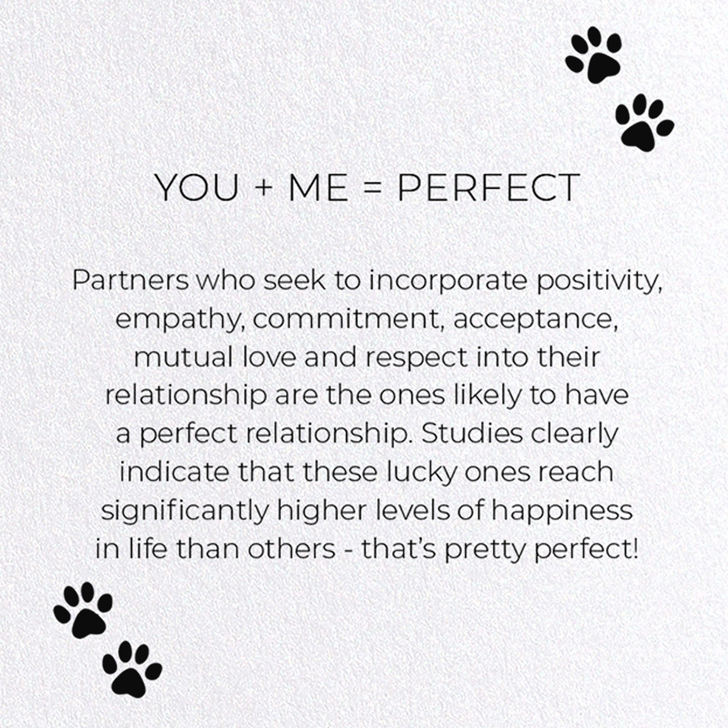 YOU + ME = PERFECT: Funny Animal Greeting Card