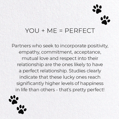 YOU + ME = PERFECT: Funny Animal Greeting Card