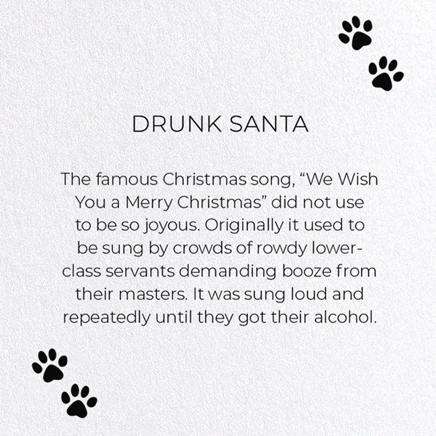 DRUNK SANTA: Funny Animal Greeting Card