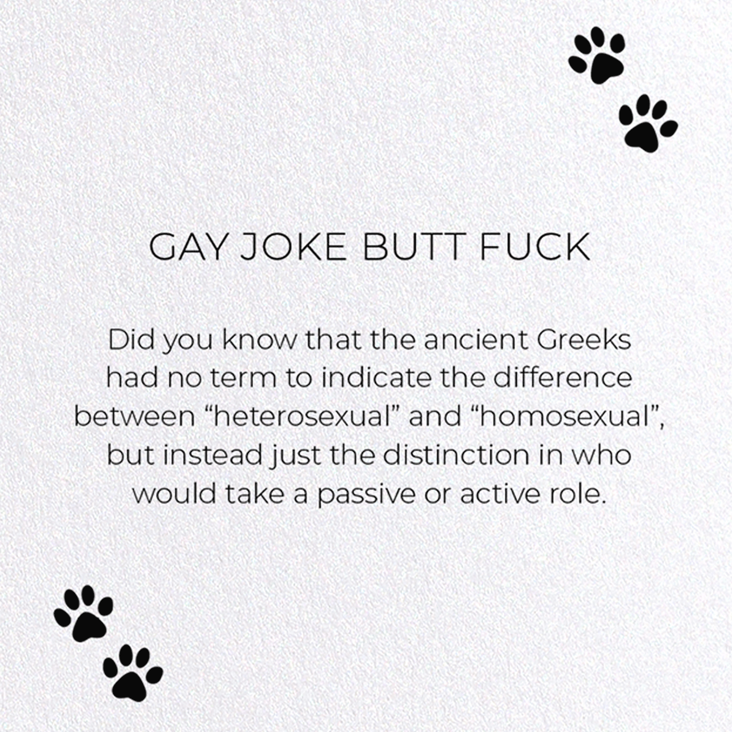 GAY JOKE BUTT FUCK: Funny Animal Greeting Card