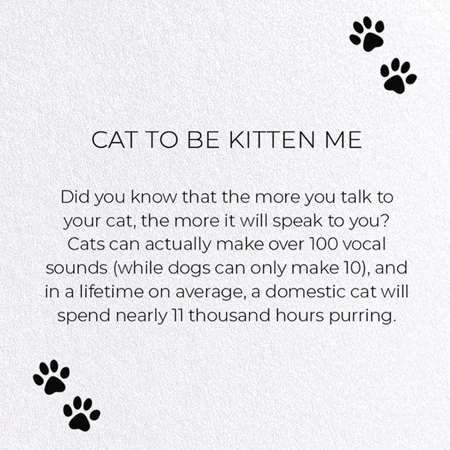 CAT TO BE KITTEN ME: Funny Animal Greeting Card