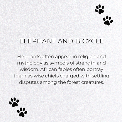 ELEPHANT AND BICYCLE: Funny Animal Greeting Card