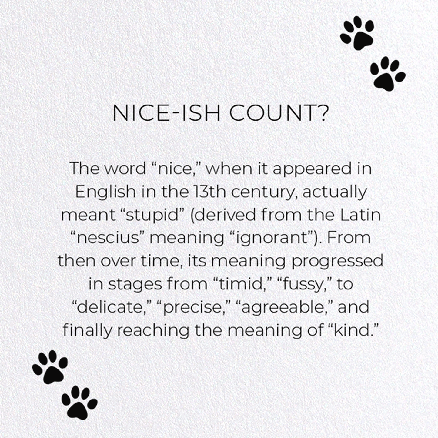 NICE-ISH COUNT?: Funny Animal Greeting Card