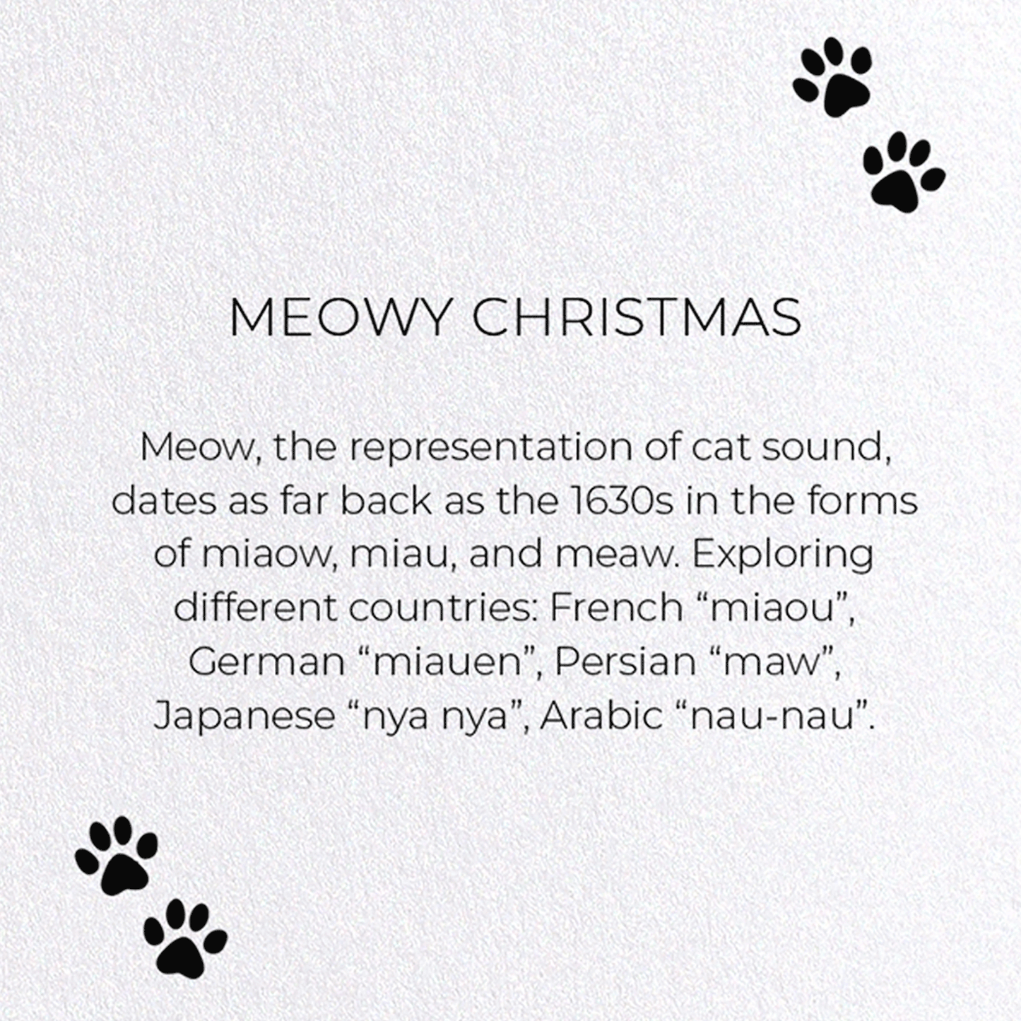 MEOWY CHRISTMAS : Funny Animal Greeting Card