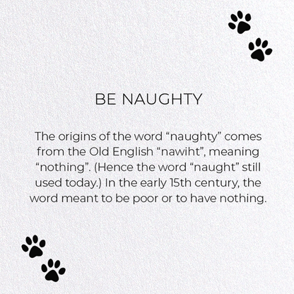BE NAUGHTY: Funny Animal Greeting Card