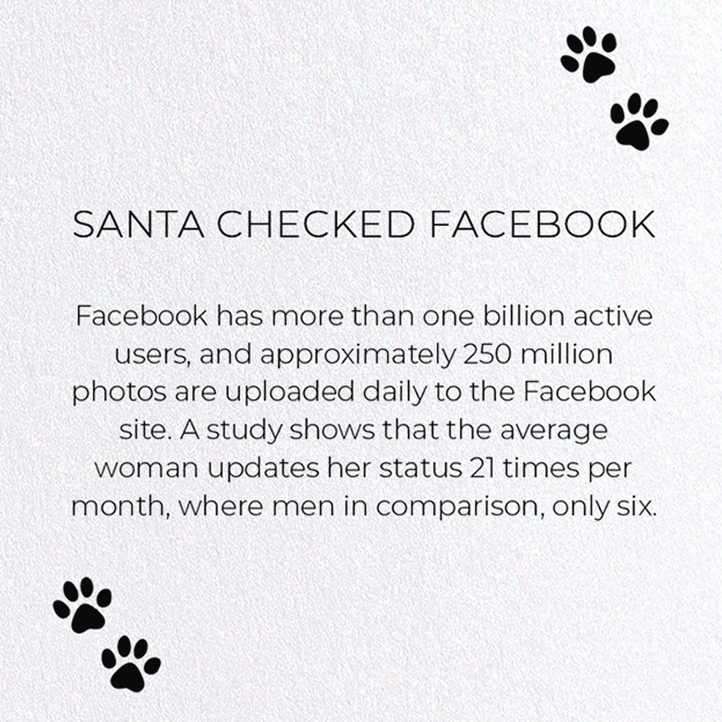 SANTA CHECKED FACEBOOK: Funny Animal Greeting Card