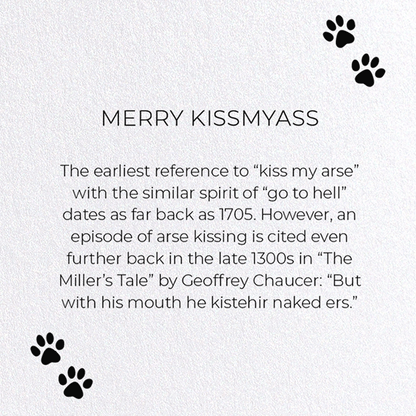 MERRY KISSMYASS: Funny Animal Greeting Card