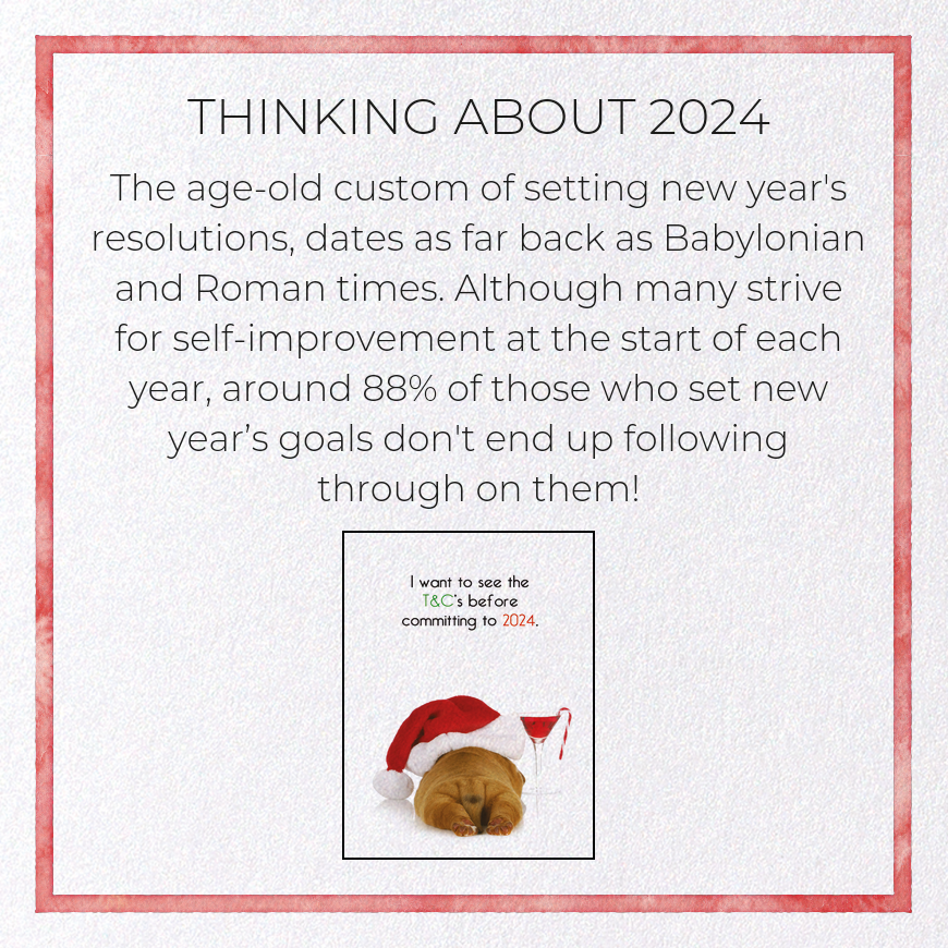 THINKING ABOUT 2024: Funny Animal Greeting Card