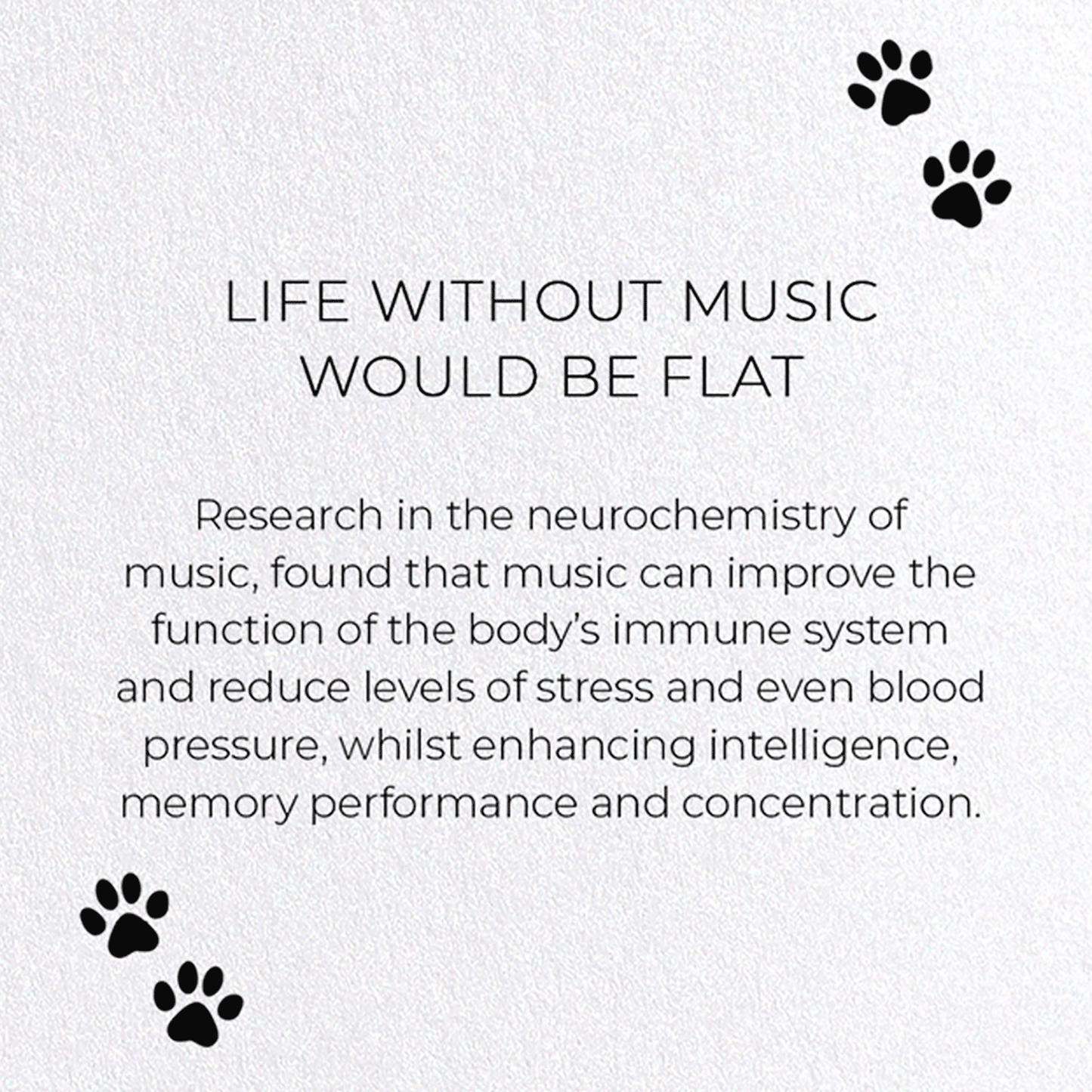 LIFE WITHOUT MUSIC WOULD BE FLAT: Funny Animal Greeting Card