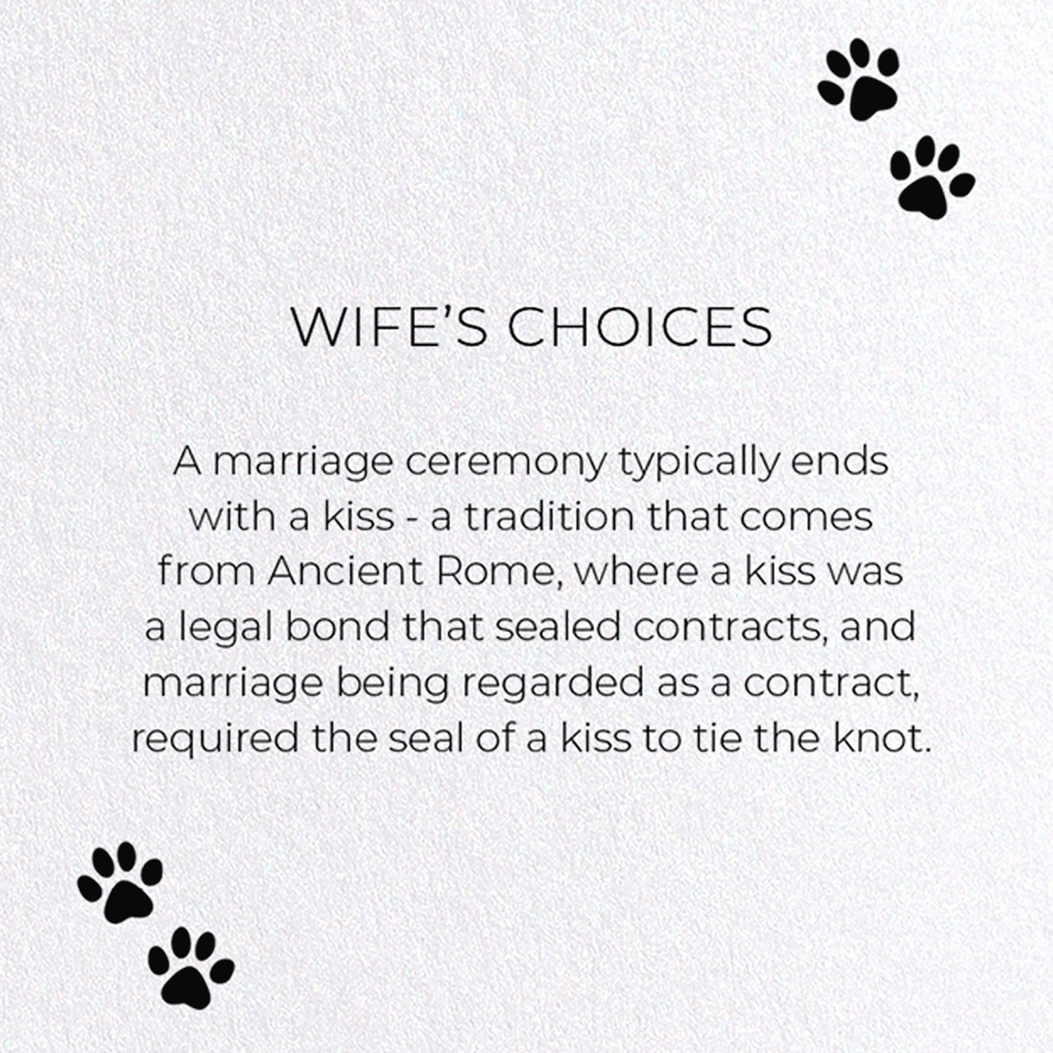 WIFE'S CHOICES: Funny Animal Greeting Card