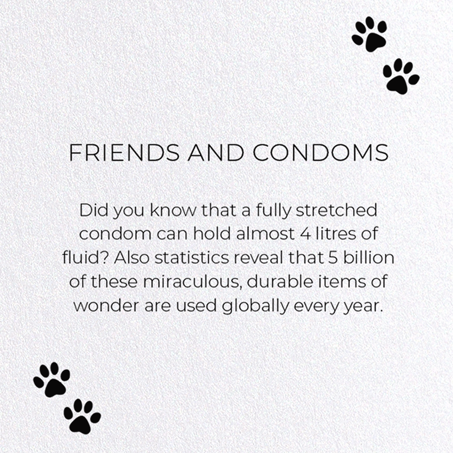 FRIENDS AND CONDOMS: Funny Animal Greeting Card