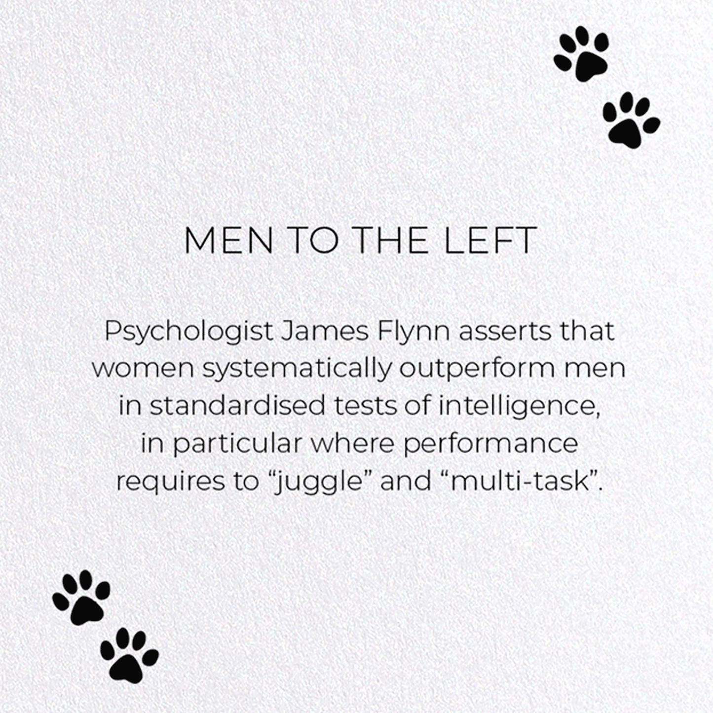MEN TO THE LEFT: Funny Animal Greeting Card