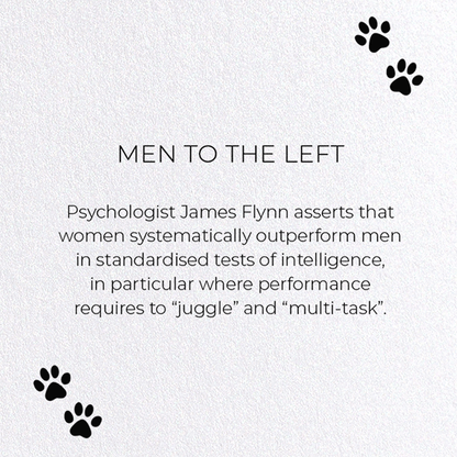 MEN TO THE LEFT: Funny Animal Greeting Card