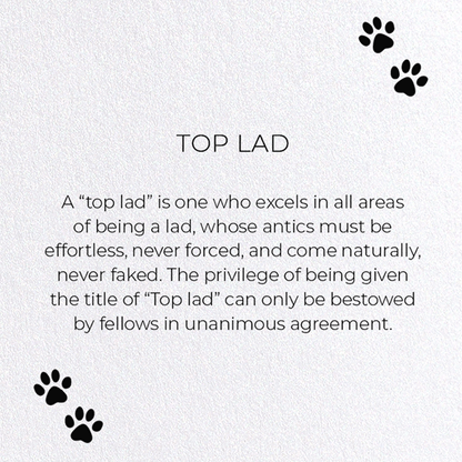TOP LAD: Funny Animal Greeting Card