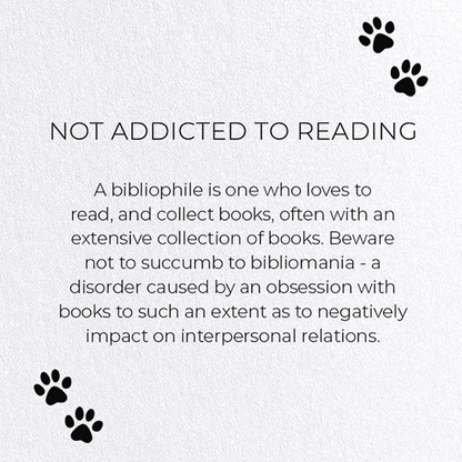 NOT ADDICTED TO READING: Funny Animal Greeting Card