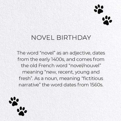 NOVEL BIRTHDAY: Funny Animal Greeting Card