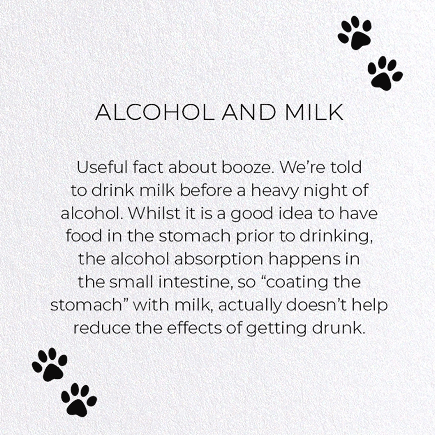 ALCOHOL AND MILK : Funny Animal Greeting Card