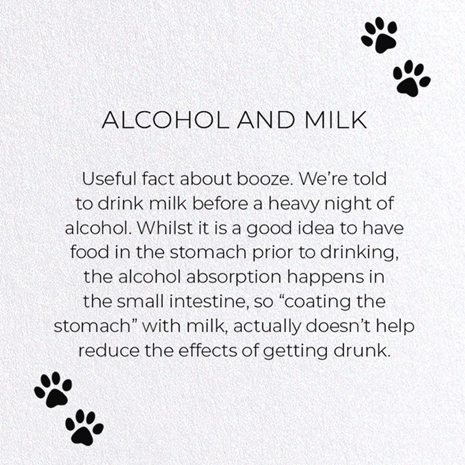 ALCOHOL AND MILK : Funny Animal Greeting Card