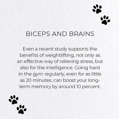 BICEPS AND BRAINS : Funny Animal Greeting Card