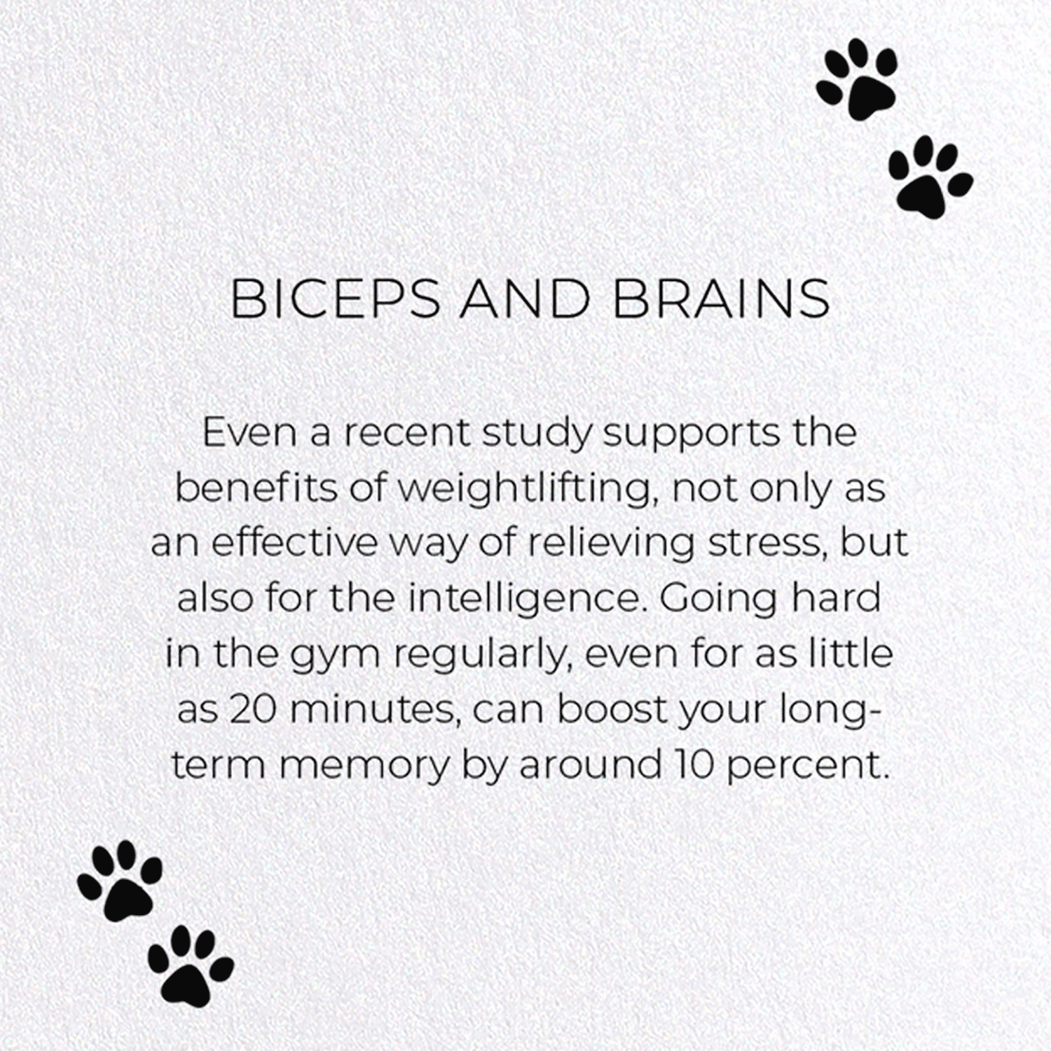 BICEPS AND BRAINS : Funny Animal Greeting Card