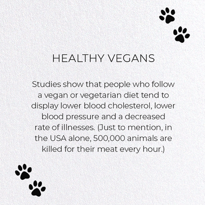 HEALTHY VEGANS: Funny Animal Greeting Card