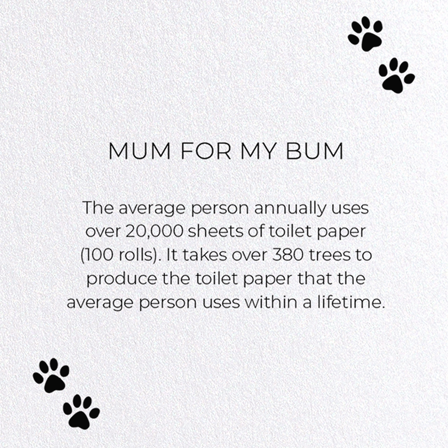 MUM FOR MY BUM: Funny Animal Greeting Card