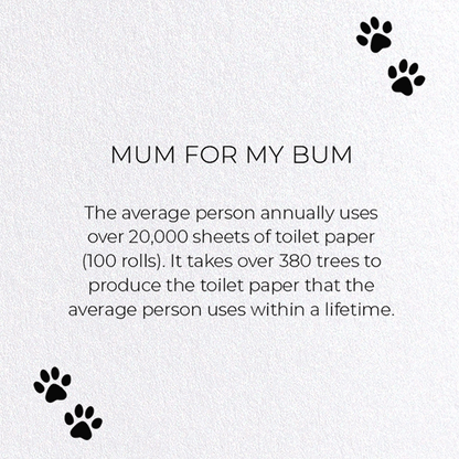 MUM FOR MY BUM: Funny Animal Greeting Card