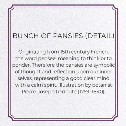 BUNCH OF PANSIES: Botanical Greeting Card