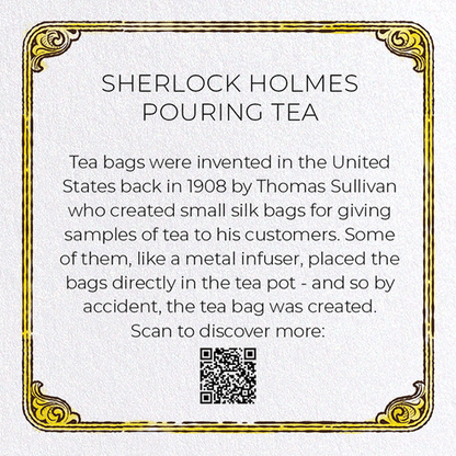 SHERLOCK HOLMES POURING TEA: Bespoke Greeting Card