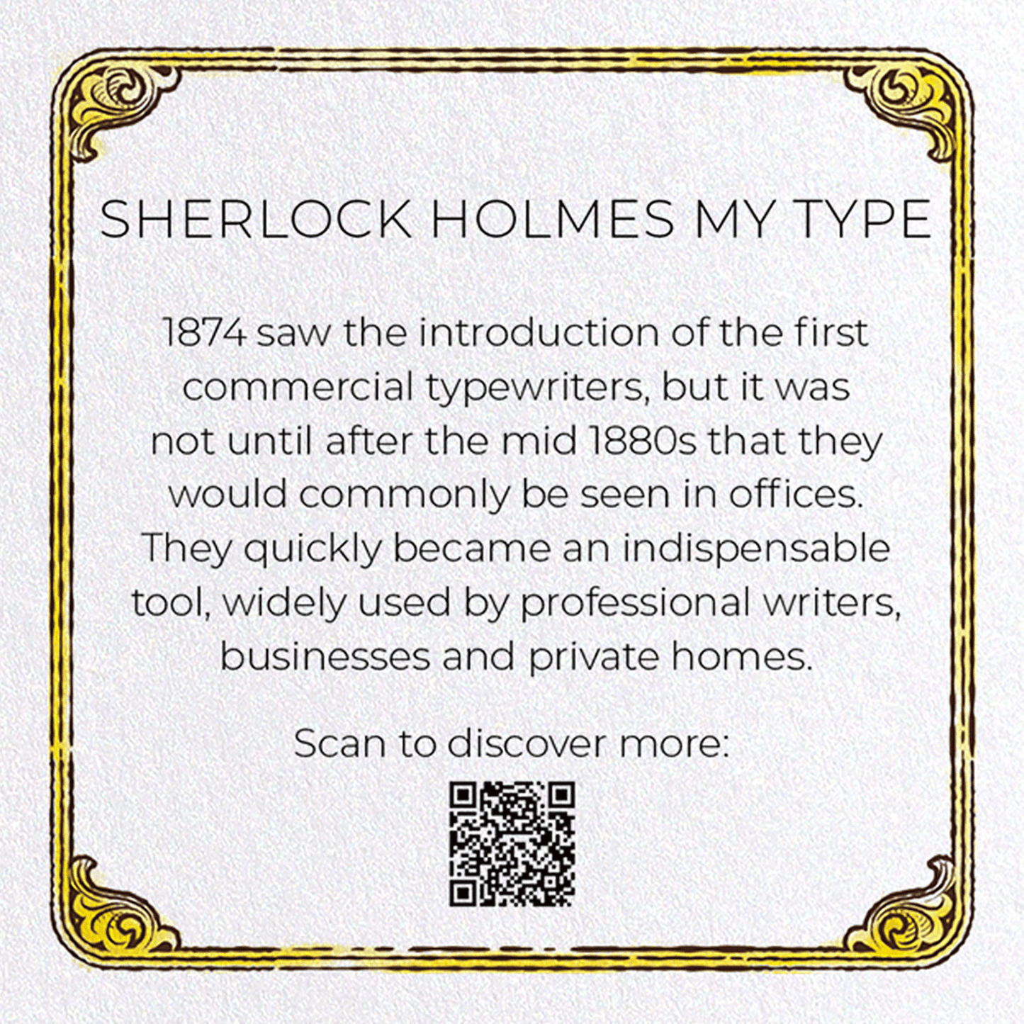 SHERLOCK HOLMES MY TYPE: Bespoke Greeting Card