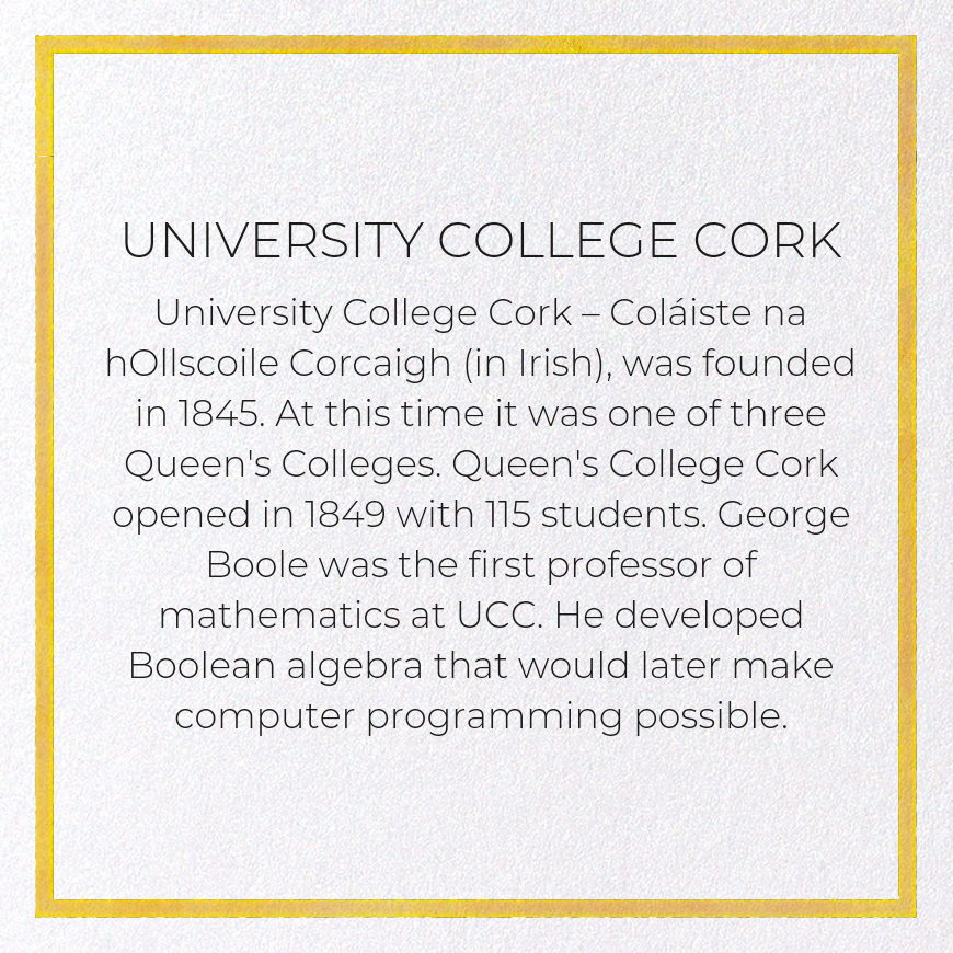 UNIVERSITY COLLEGE CORK: Bespoke Greeting Card