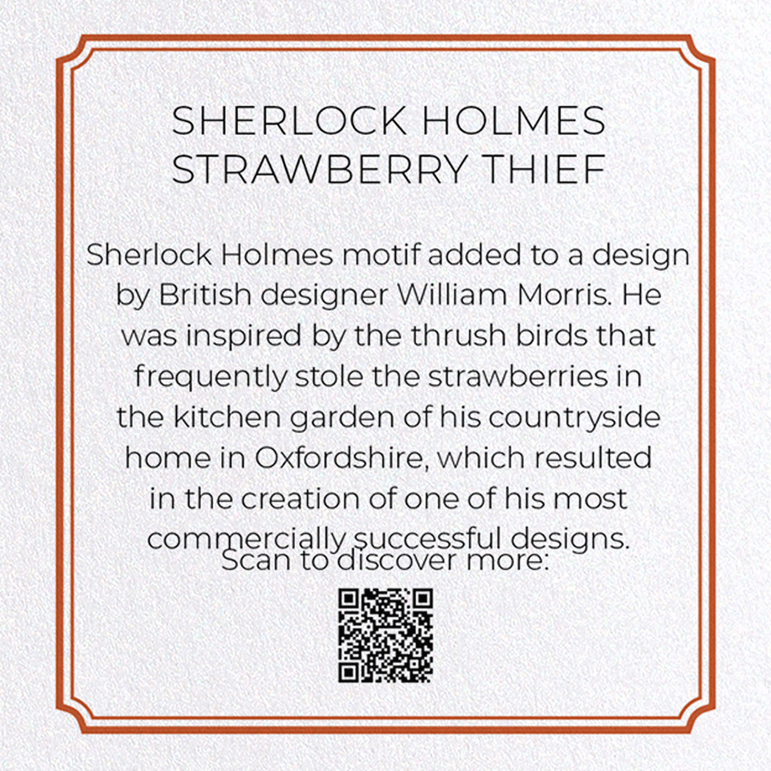 SHERLOCK HOLMES STRAWBERRY THIEF: Bespoke Greeting Card